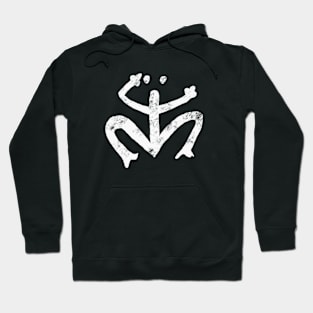 Taino Coqui Symbol - White Print - Distressed Look Hoodie